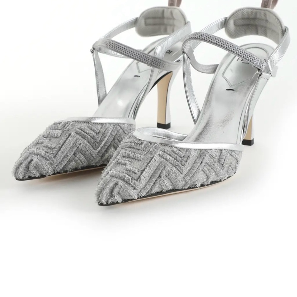 FENDI!  Like New! Runway Colibri FF Motif Silver Sandal. OFFER 25%OFF